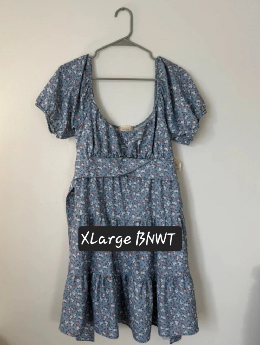 Altar'd State Floral Midi Dress Floral Blue Midi Dress Size XL NWT